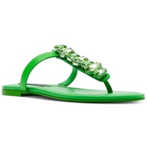 Jessica Rich Steve Madden Gemma Embellished T-Strap Slingback Sandals Size 6.5